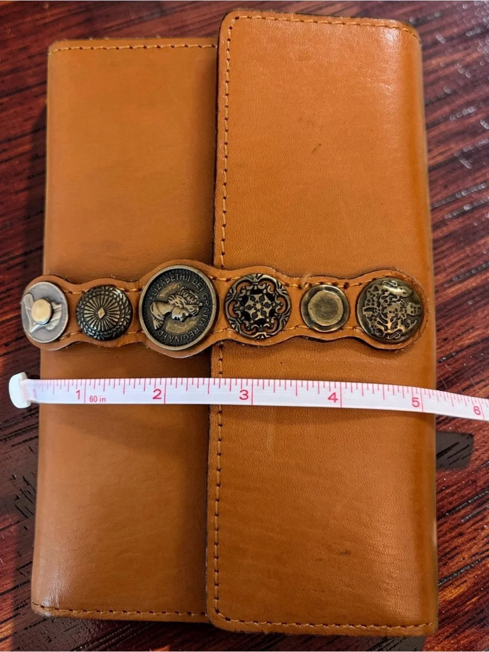 Patricia Nash Leather Coin-Accent Wallet In Cognac